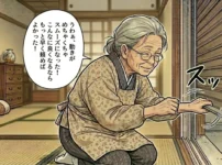 喜ぶおばあさん