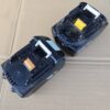 エネライフ18V6Ahとマキタ純正18V6Ahバッテリーの取り付け面比較。手前がエネライフ、奥がマキタ純正。